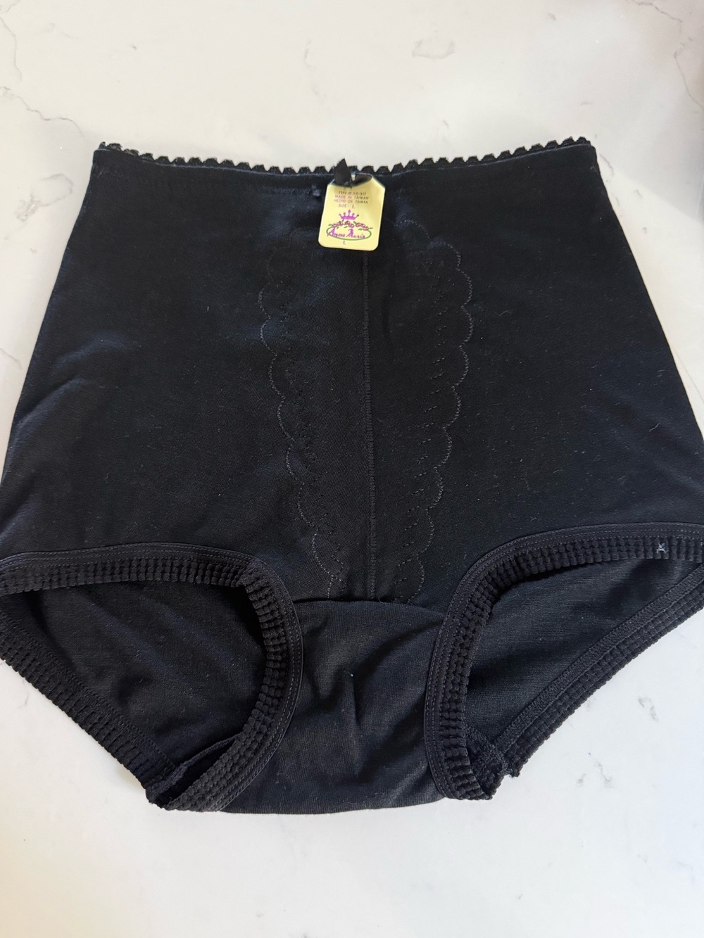Anne Marie Granny Panties Vintage Underwear High Waist Black Tummy Control SZ L